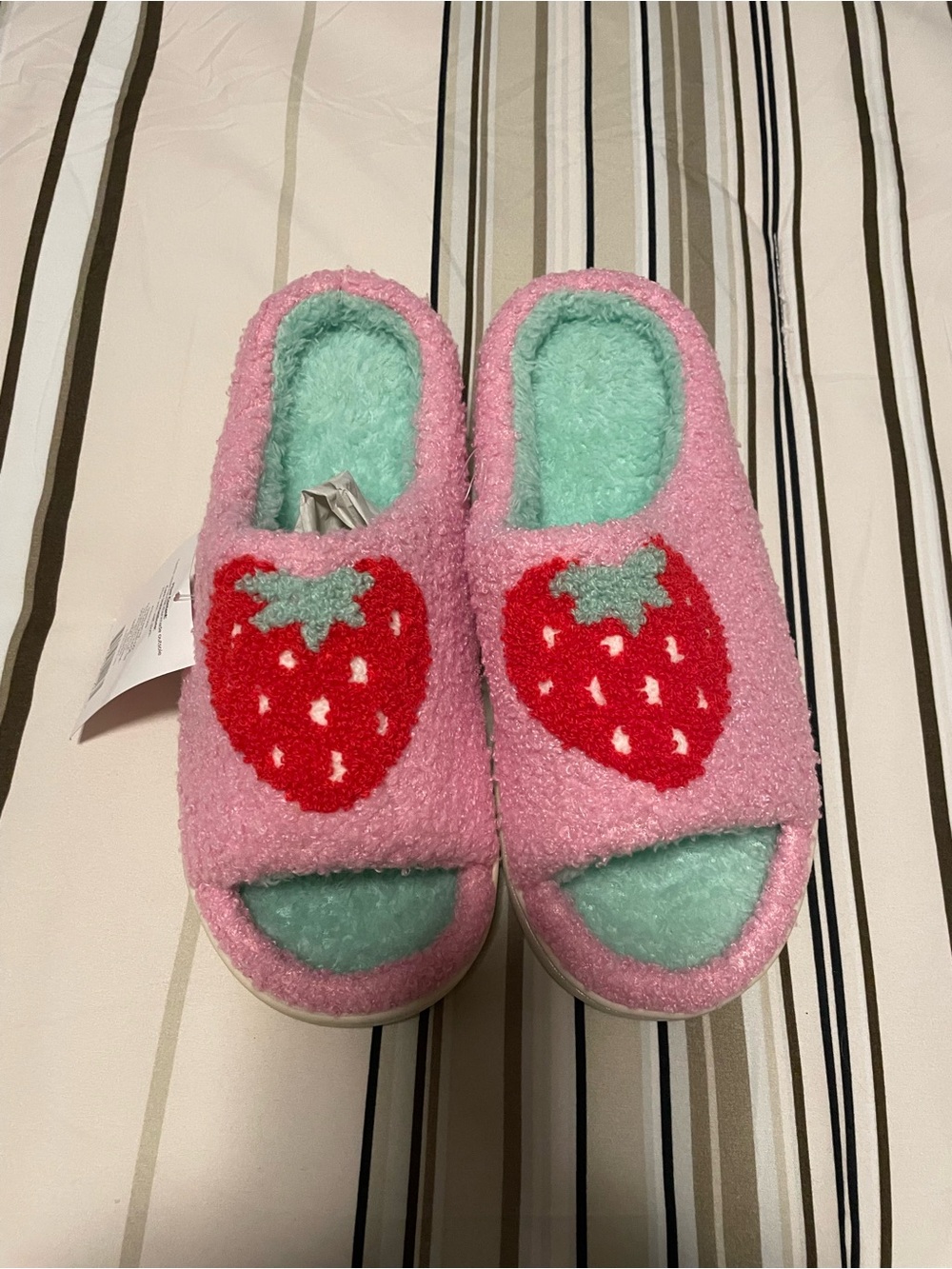 Brand new Women’s ladies size 7 - 8 Strawberry Slippers rubber soles